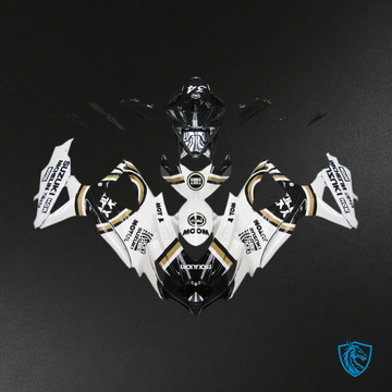 Suzuki GSXR 600-750 (2008-2010) White & Black Lucky Strike - MERGEment Motorcycle Fairings Kit