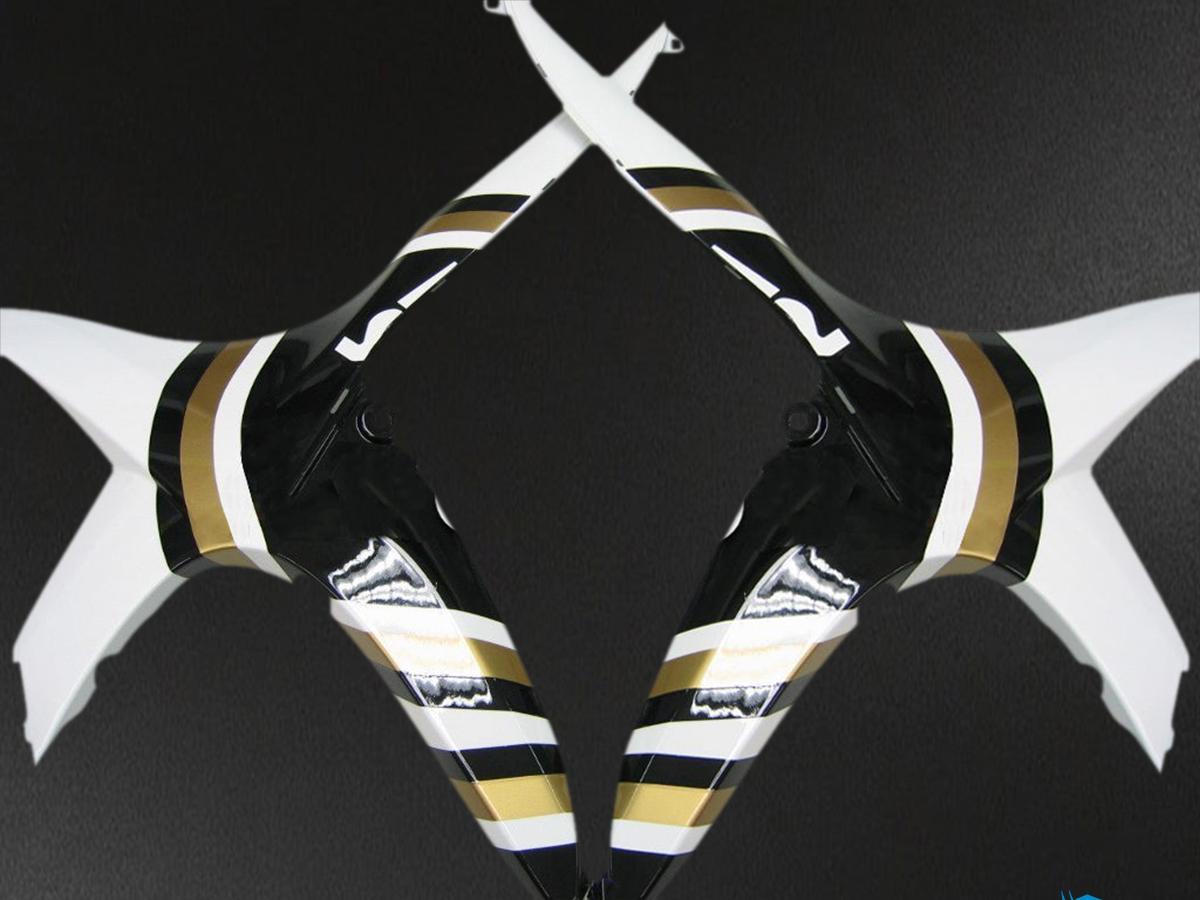 Suzuki GSXR 600-750 (2008-2010) White & Black Lucky Strike - MERGEment Motorcycle Fairings Kit