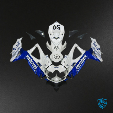 Suzuki GSXR 600-750 (2008-2010) White & Blue Jordan Fairing Kit - Aftermarket ABS Bodywork
