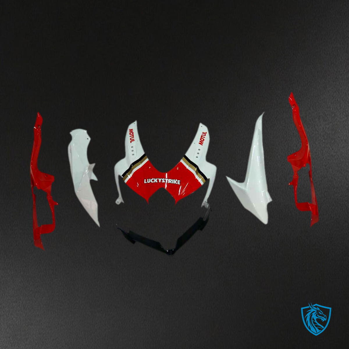 Suzuki GSXR 600-750 (2008-2010) White & Red Lucky Strike - Fairing Kit | ABS Bodywork