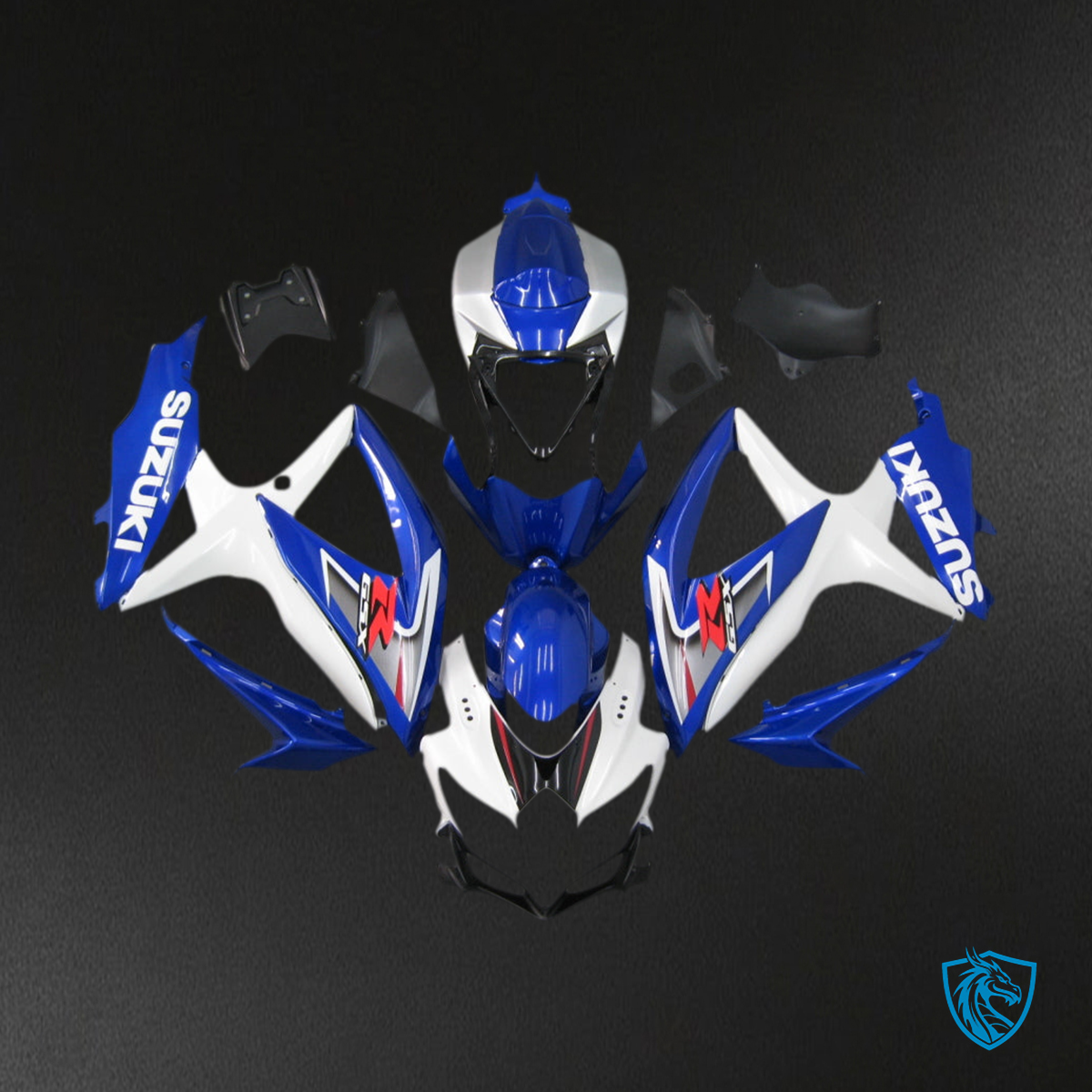 Suzuki GSXR 600-750 (2008-2010) White & Blue Generic Fairing Kit - Aftermarket ABS Bodywork