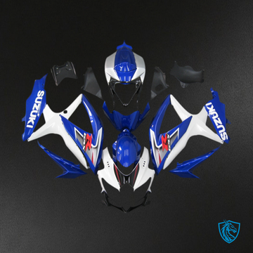 Suzuki GSXR 600-750 (2008-2010) White & Blue Generic Fairing Kit - Aftermarket ABS Bodywork