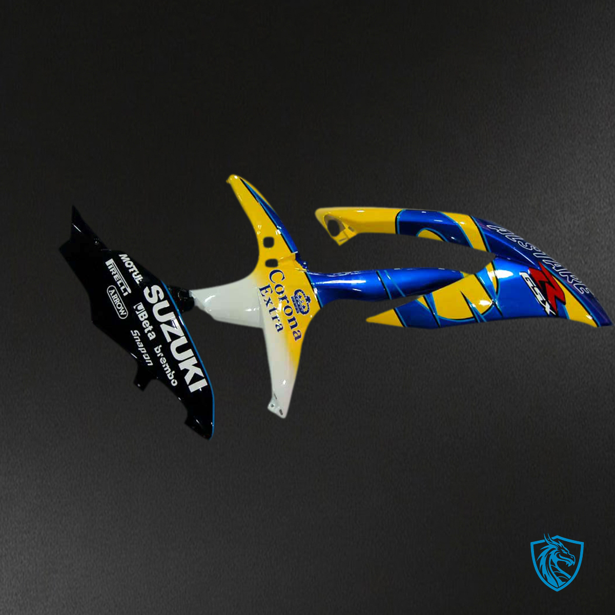 Suzuki GSXR 600-750 (2008-2010) Yellow & Blue Alstare Corona - Custom ABS Fairing Kit
