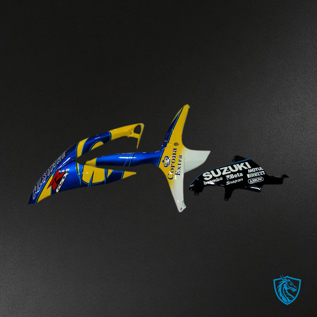 Suzuki GSXR 600-750 (2008-2010) Yellow & Blue Alstare Corona - Custom ABS Fairing Kit