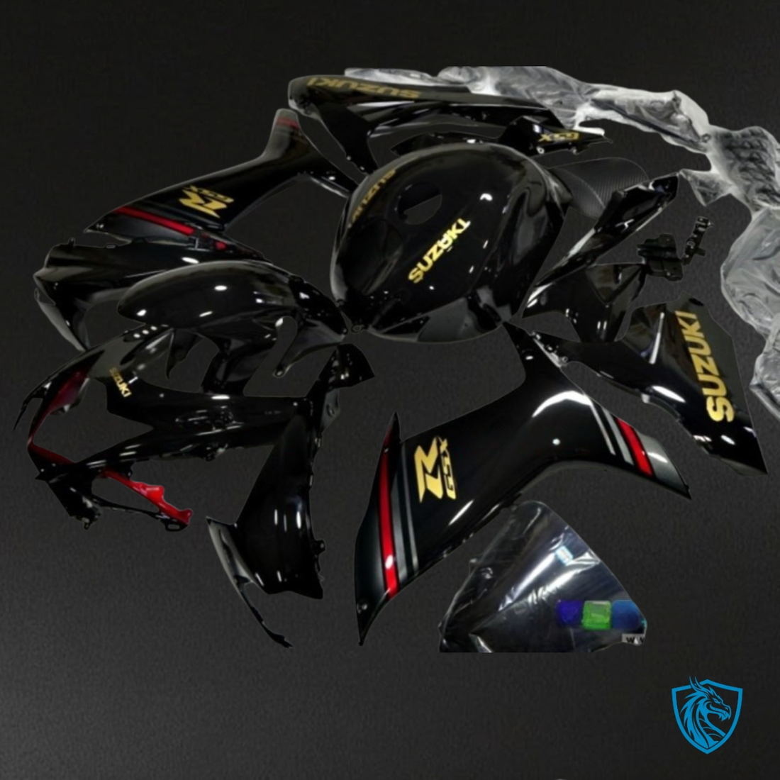 Suzuki GSXR600/750 (2011-2019) Black & Red Stripe - MERGEment Motorcycle Fairings Kit