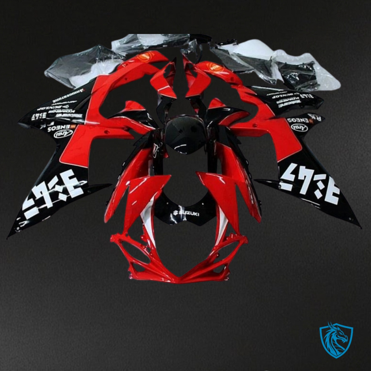Suzuki GSXR600/750 (2011-2019) Black & Red - Custom ABS Fairing Kit