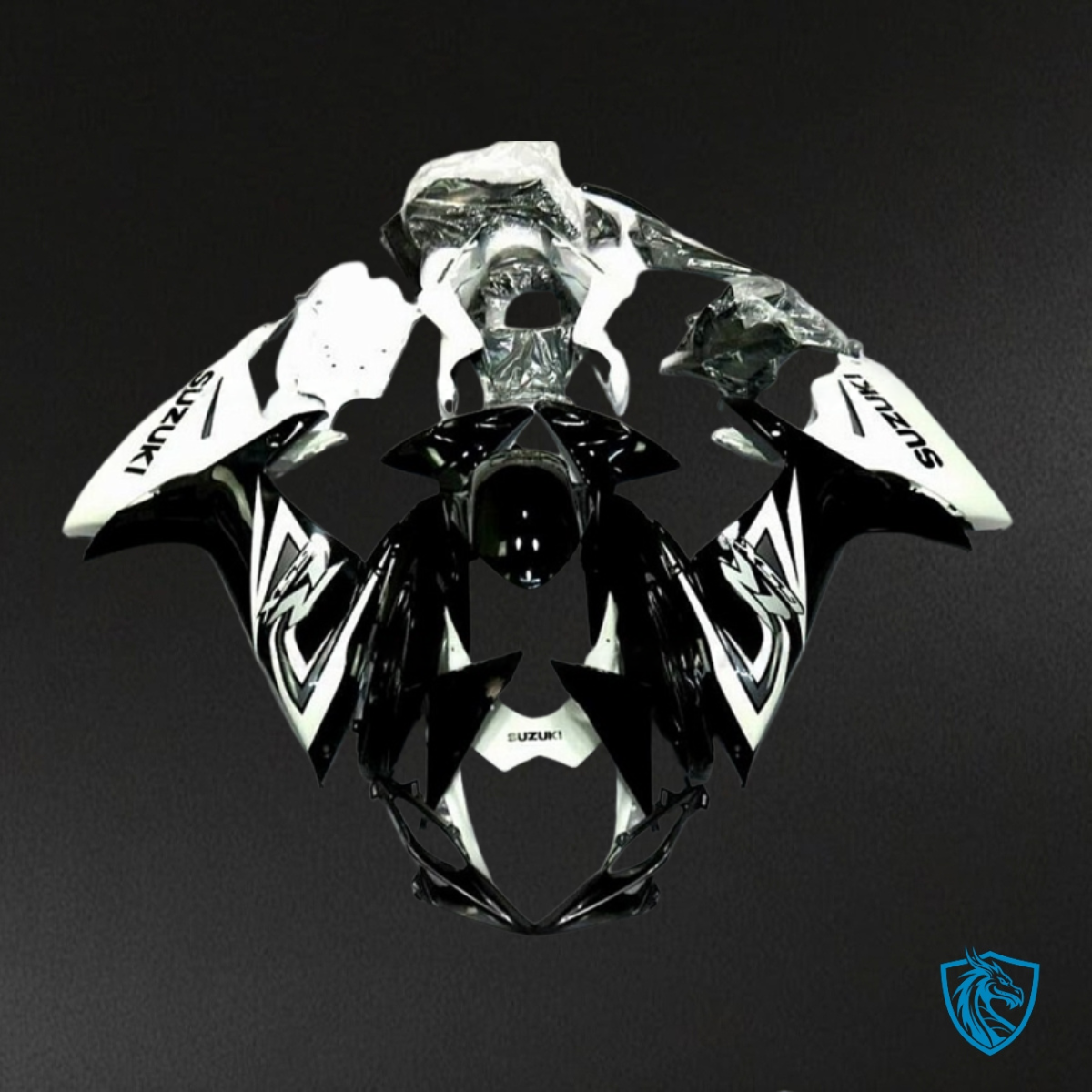 Suzuki GSXR600/750 (2011-2019) Black & White Fairing Kit - Aftermarket ABS Bodywork
