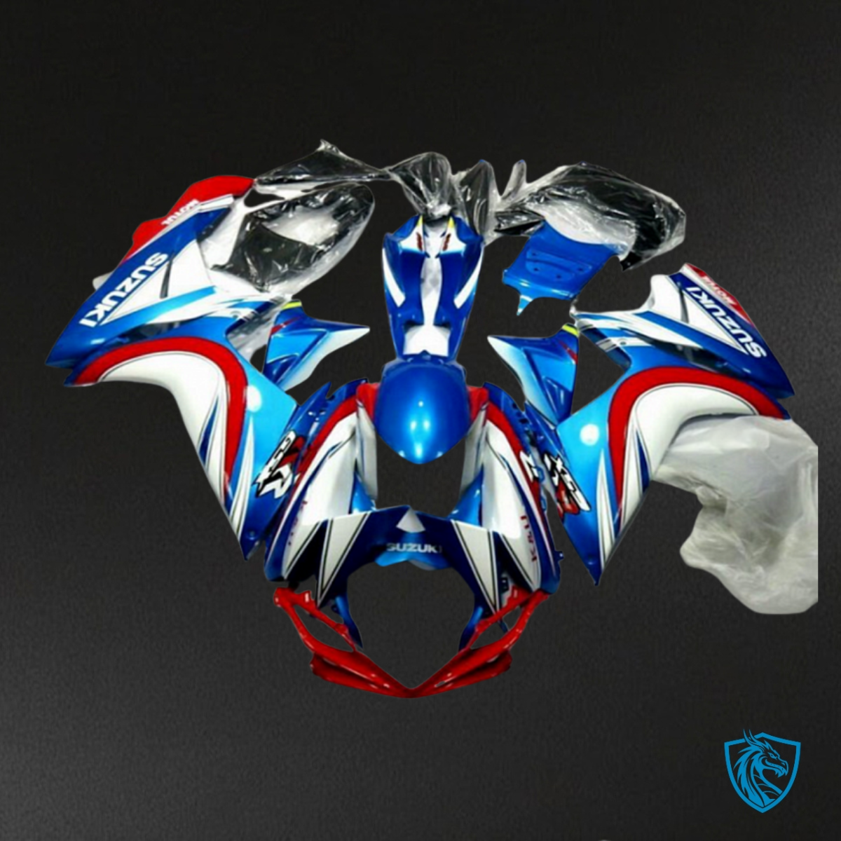 Suzuki GSXR600/750 (2011-2019) Blue & White Stripes - MERGEment Motorcycle Fairings Kit