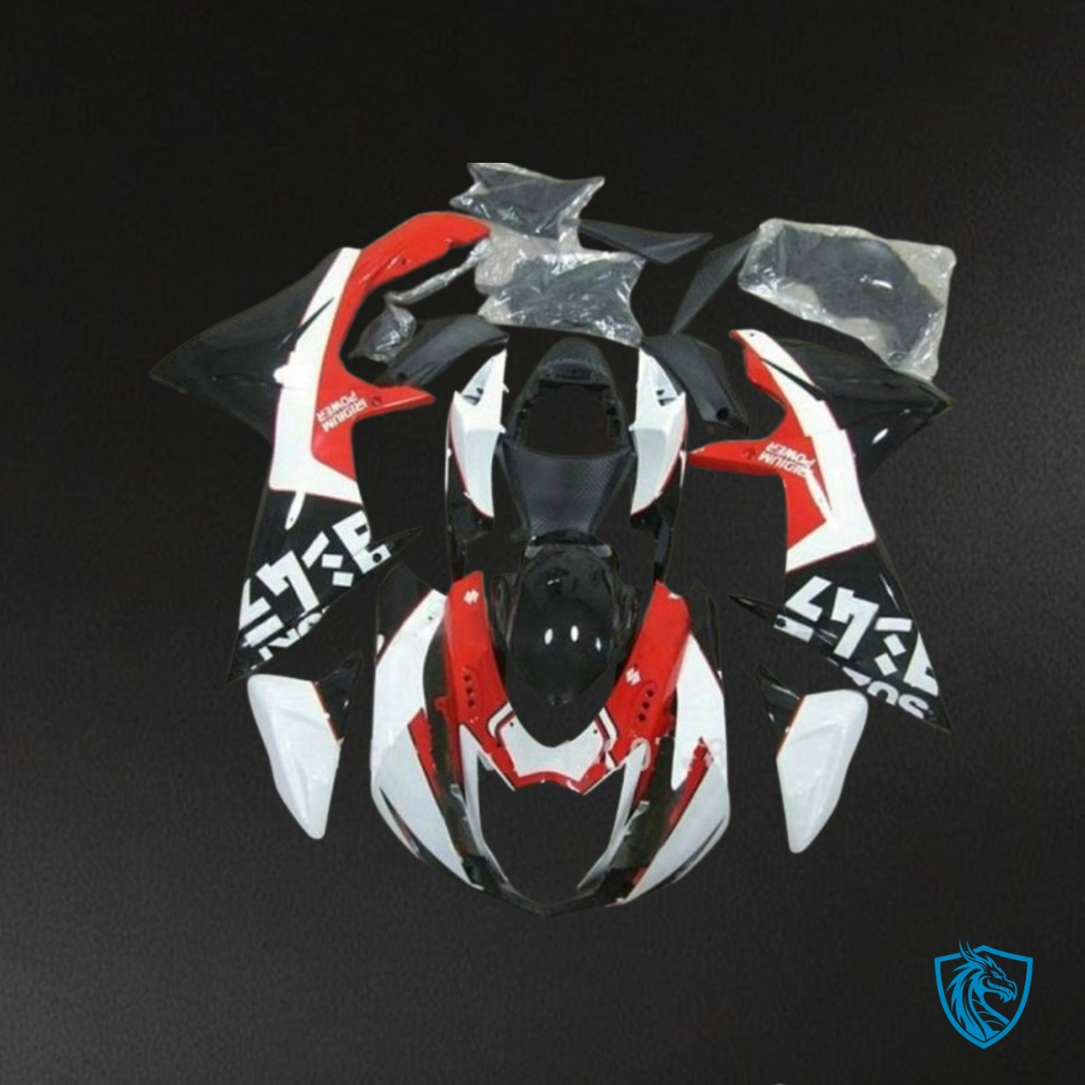 Suzuki GSXR600/750 (2011-2019) Red, Black & White - Custom ABS Fairing Kit