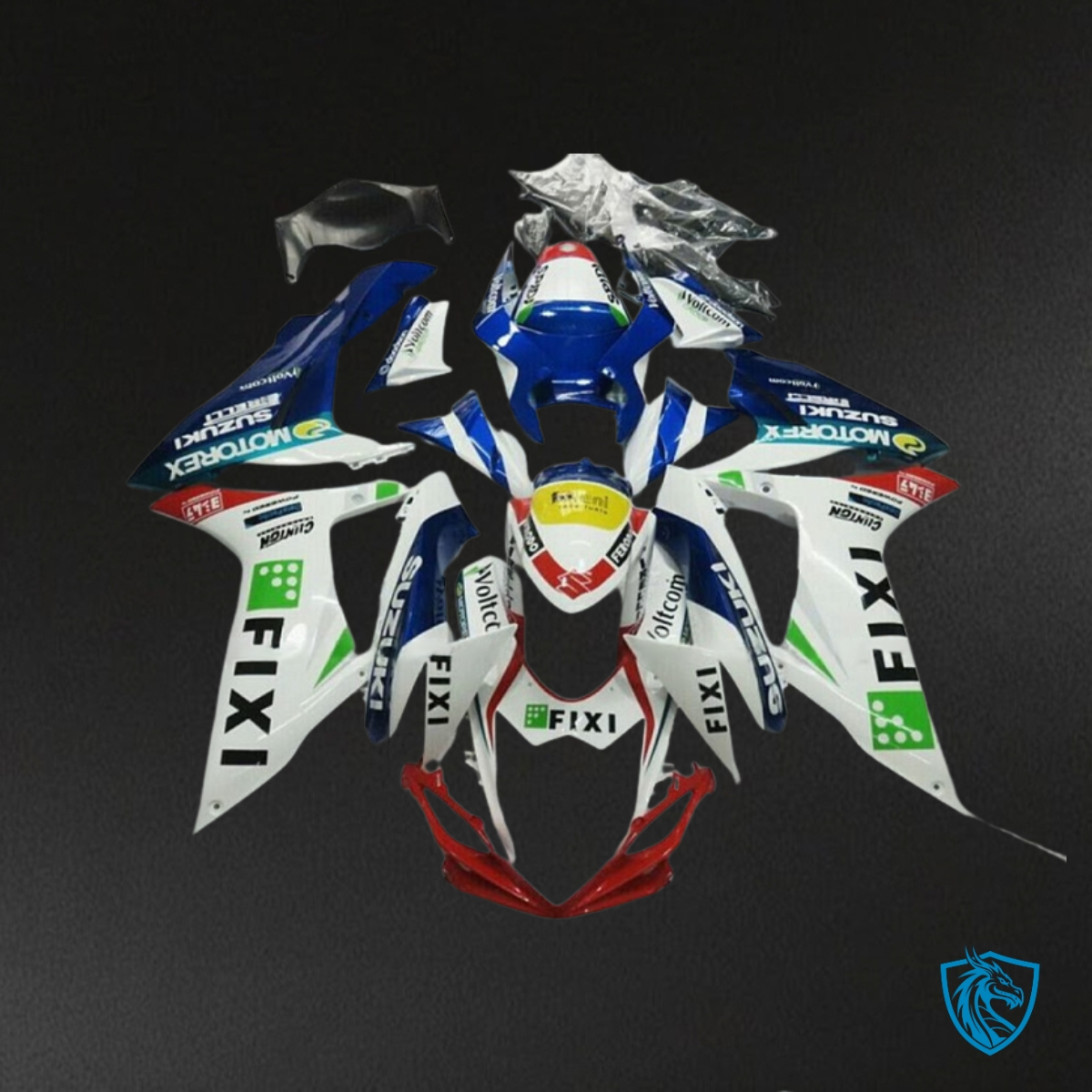 Suzuki GSXR600/750 (2011-2019) White & Blue FIXI Fairing Kit - Aftermarket ABS Bodywork