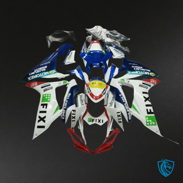 Suzuki GSXR600/750 (2011-2019) White & Blue FIXI Fairing Kit - Aftermarket ABS Bodywork