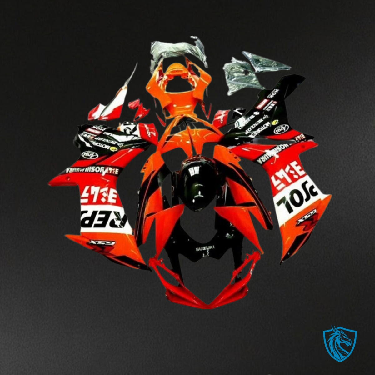 Suzuki GSXR600/750 (2011-2019) Orange Repsol Fairings Kit | ABS Bodywork