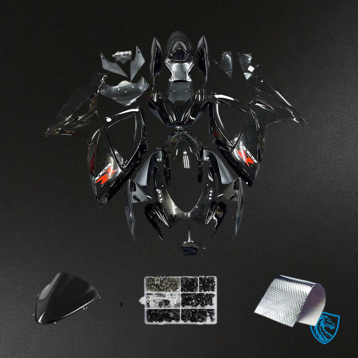 Suzuki GSXR 600-750 (2006-2007) Black & Red - Fairing Kit | ABS Bodywork