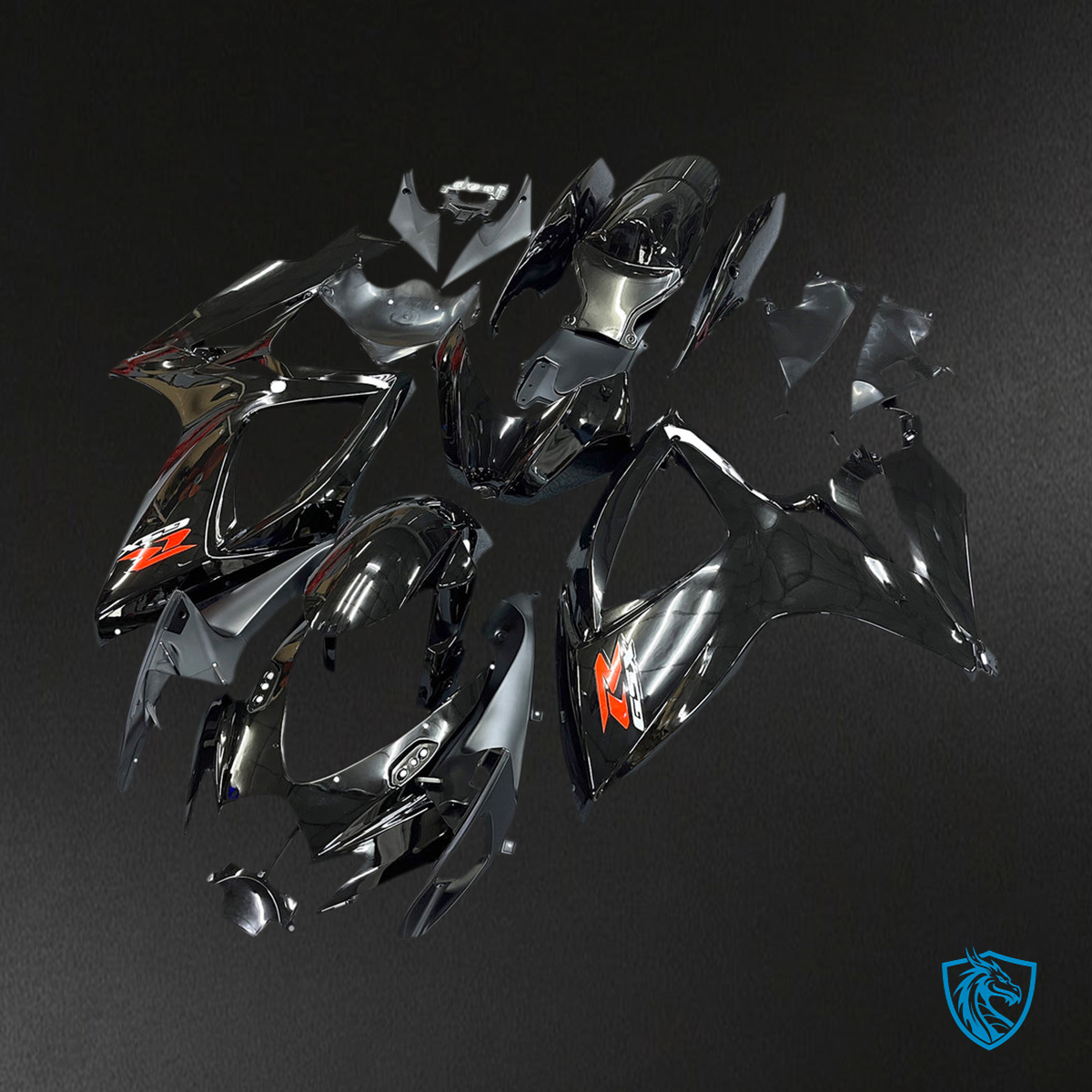Suzuki GSXR 600-750 (2006-2007) Black & Red - Fairing Kit | ABS Bodywork