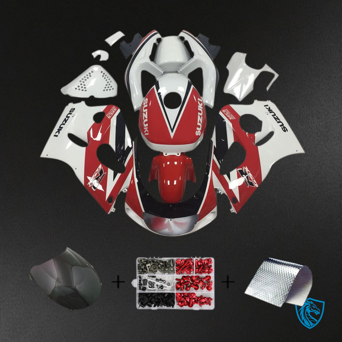 Suzuki GSXR600 (1996-2000) Gloss White & Red Fairing Kit| ABS Bodywork