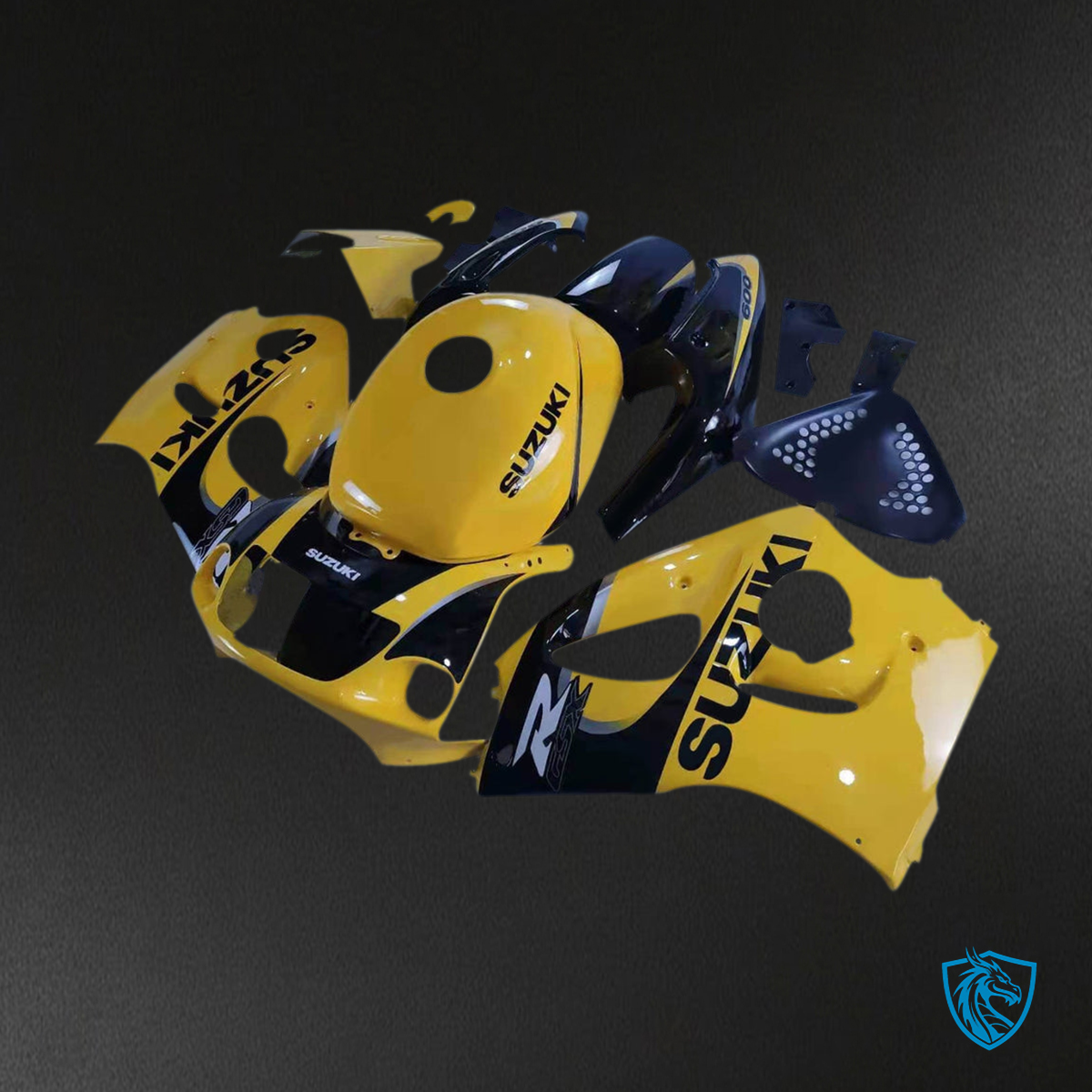 Suzuki GSXR600 (1996-2000) Gloss Yellow & Black Fairing Kit - Aftermarket ABS Bodywork