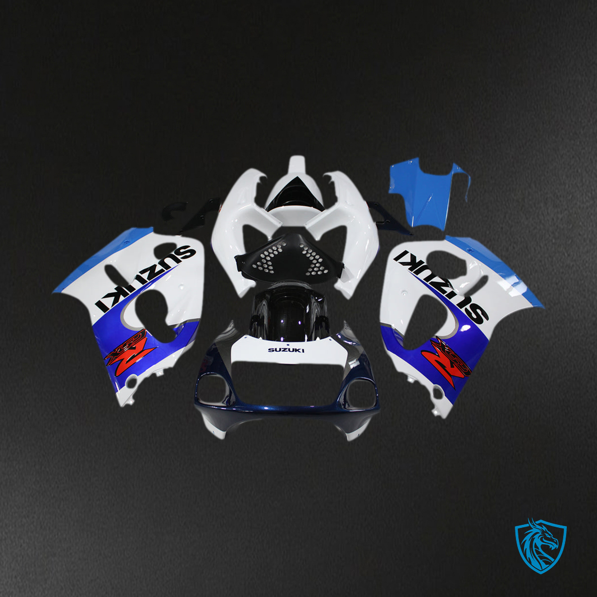 Suzuki GSXR 600 (1996-2000) Blue, White & Black - MERGEment Motorcycle Fairings Kit
