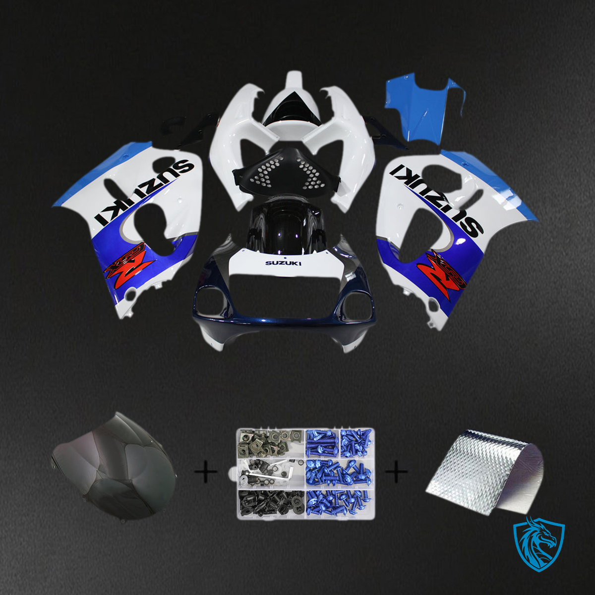 Suzuki GSXR 600 (1996-2000) Blue, White & Black - MERGEment Motorcycle Fairings Kit