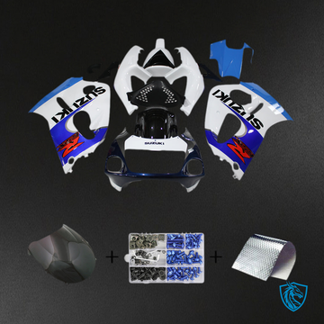 Suzuki GSXR 600 (1996-2000) Blue, White & Black - MERGEment Motorcycle Fairings Kit