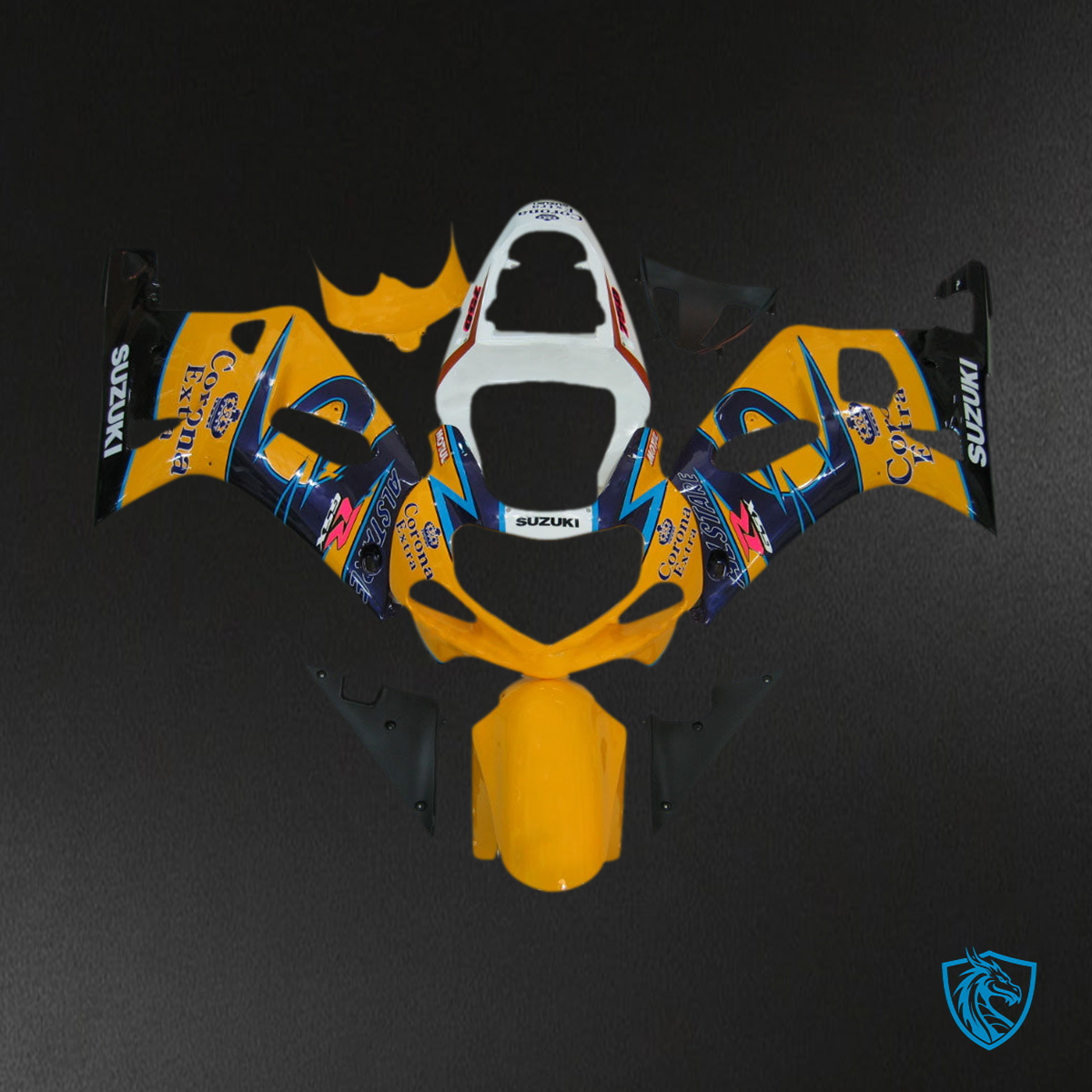 Suzuki GSXR 750 (2000-2003) Gloos Yellow & White - MERGEment Motorcycle Fairings Kit