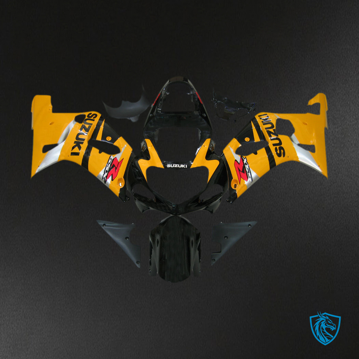 Suzuki GSXR 750 (2000-2003) Yellow, Black & Red Injection Fairing Kit | ABS Bodywork