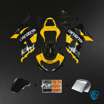 Suzuki GSXR 750 (2000-2003) Yellow, Black & White Generic - Custom ABS Fairing Kit