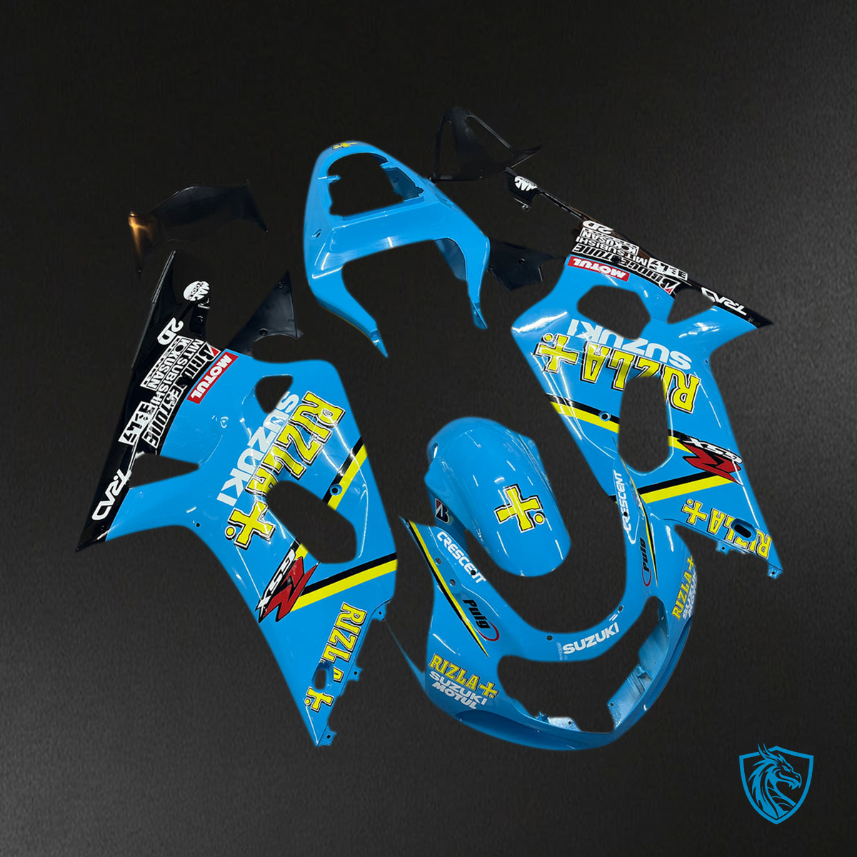 Suzuki GSXR 750 (2001-2003) Blue & Yellow Rizla Generic Fairing Kit | ABS Bodywork