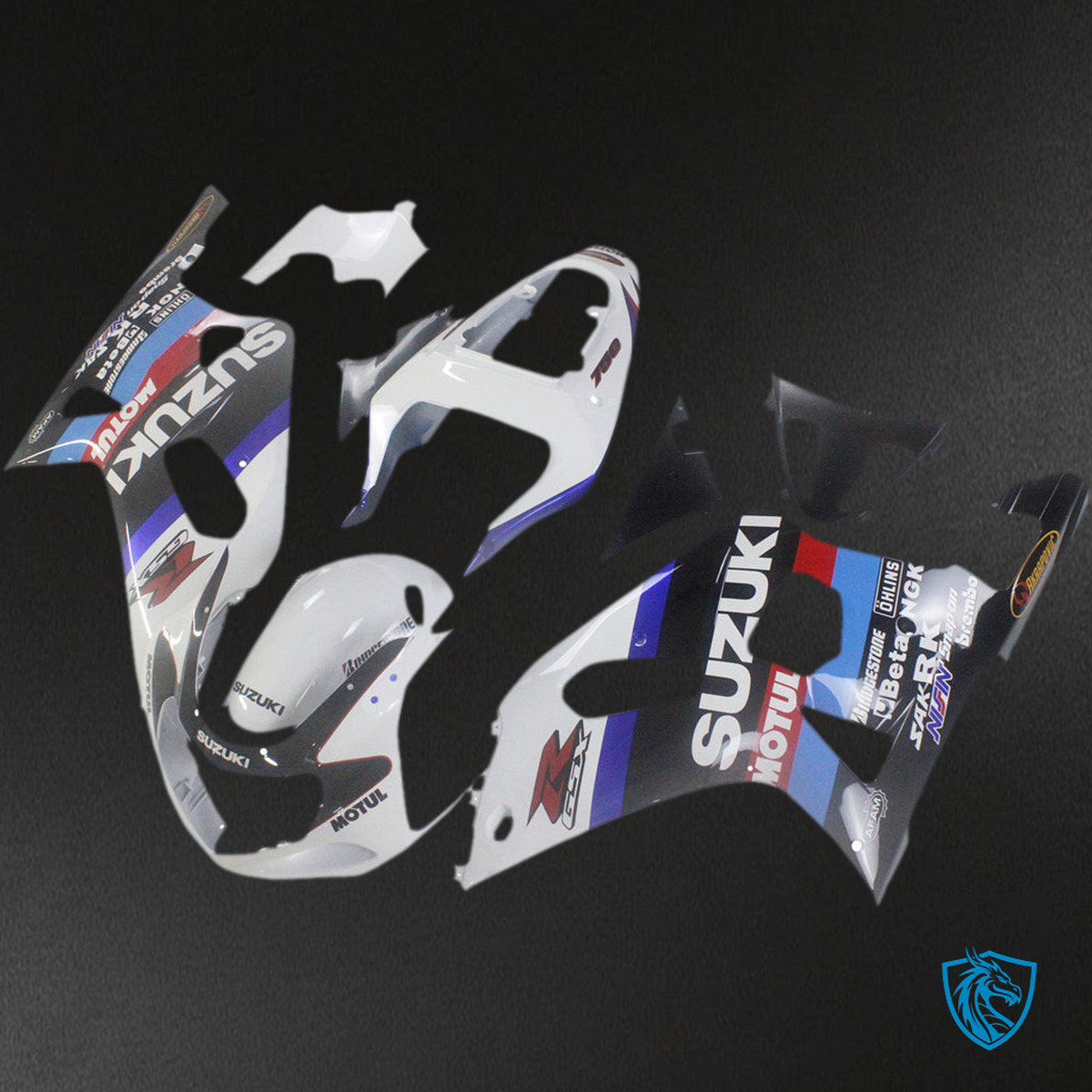 Suzuki GSXR 750 (2001-2003) White & Black Generic - MERGEment Motorcycle Fairings Kit