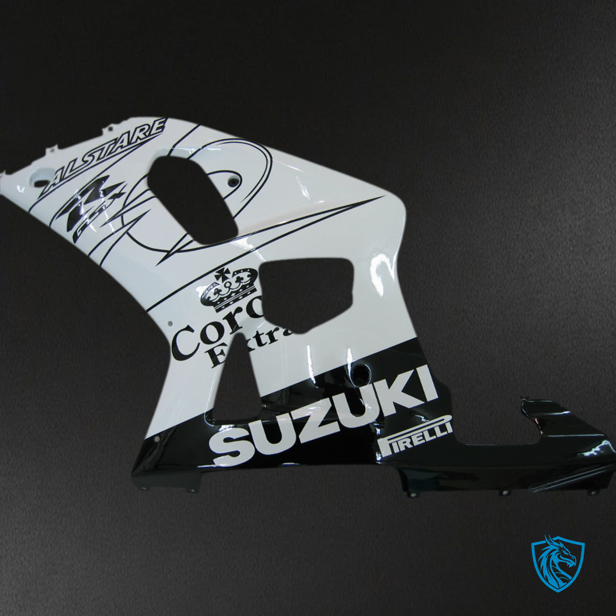 Suzuki GSXR 750 (2001-2003) White & Black Alstare Racing Generic - MERGEment Motorcycle Fairings Kit
