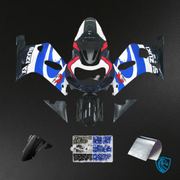 Black Gloss, White & Blue