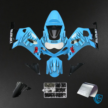 Suzuki GSXR750 (2001-2003) Gloss Light Blue & Black - MERGEment Motorcycle Fairings Kit