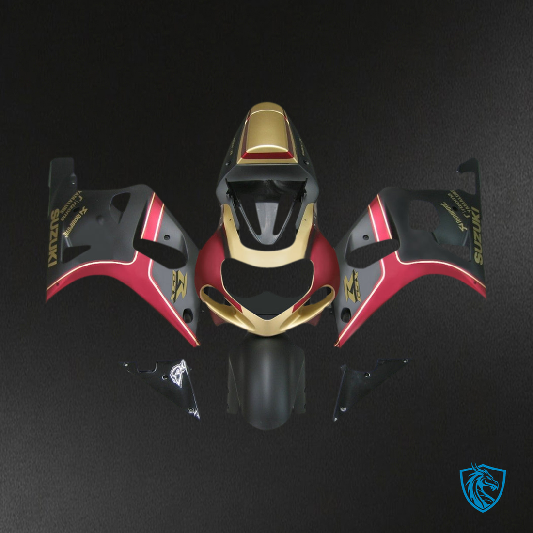 Suzuki GSXR750 (2001-2003) Gold, Black & Red - Aftermarket ABS Bodywork