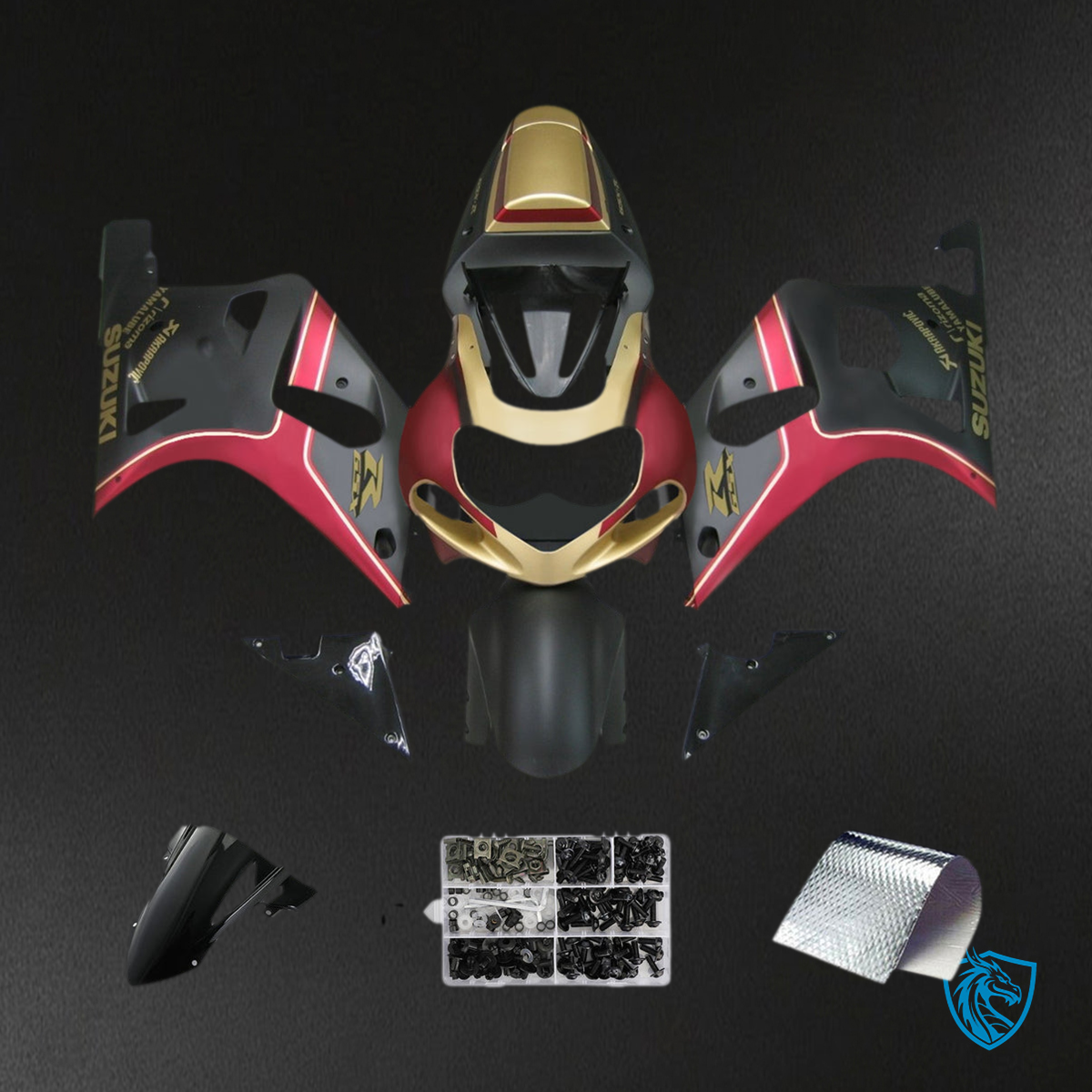 Suzuki GSXR750 (2001-2003) Gold, Black & Red - Aftermarket ABS Bodywork