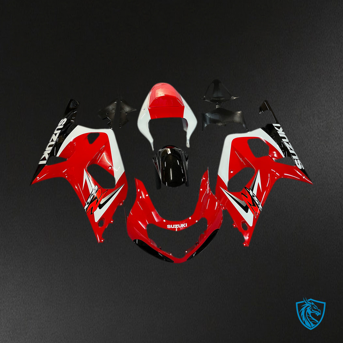 Suzuki GSXR750 (2001-2003) Gloss Red, Black & White Fairing Kit | ABS Bodywork