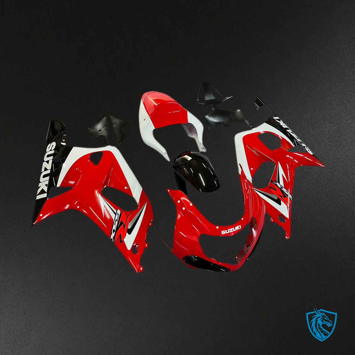 Suzuki GSXR750 (2001-2003) Gloss Red, Black & White Fairing Kit | ABS Bodywork