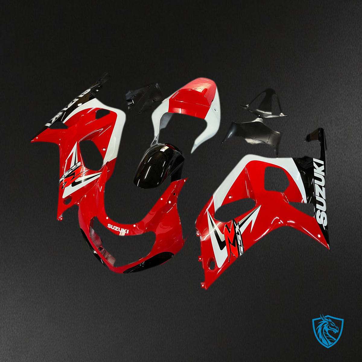 Suzuki GSXR750 (2001-2003) Gloss Red, Black & White Fairing Kit | ABS Bodywork