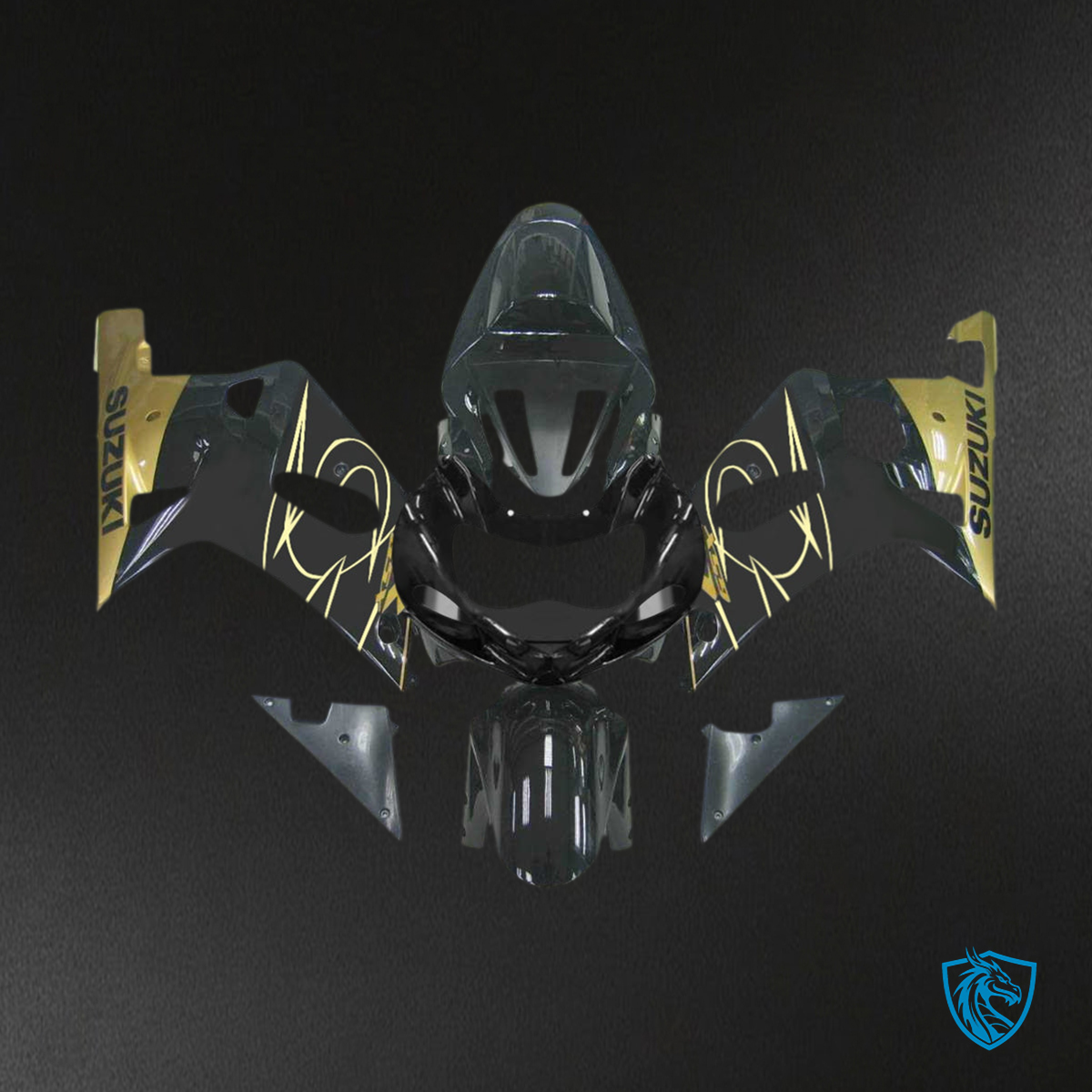 Suzuki GSXR750 (2001-2003) Gold & Black - Custom ABS Fairing Kit