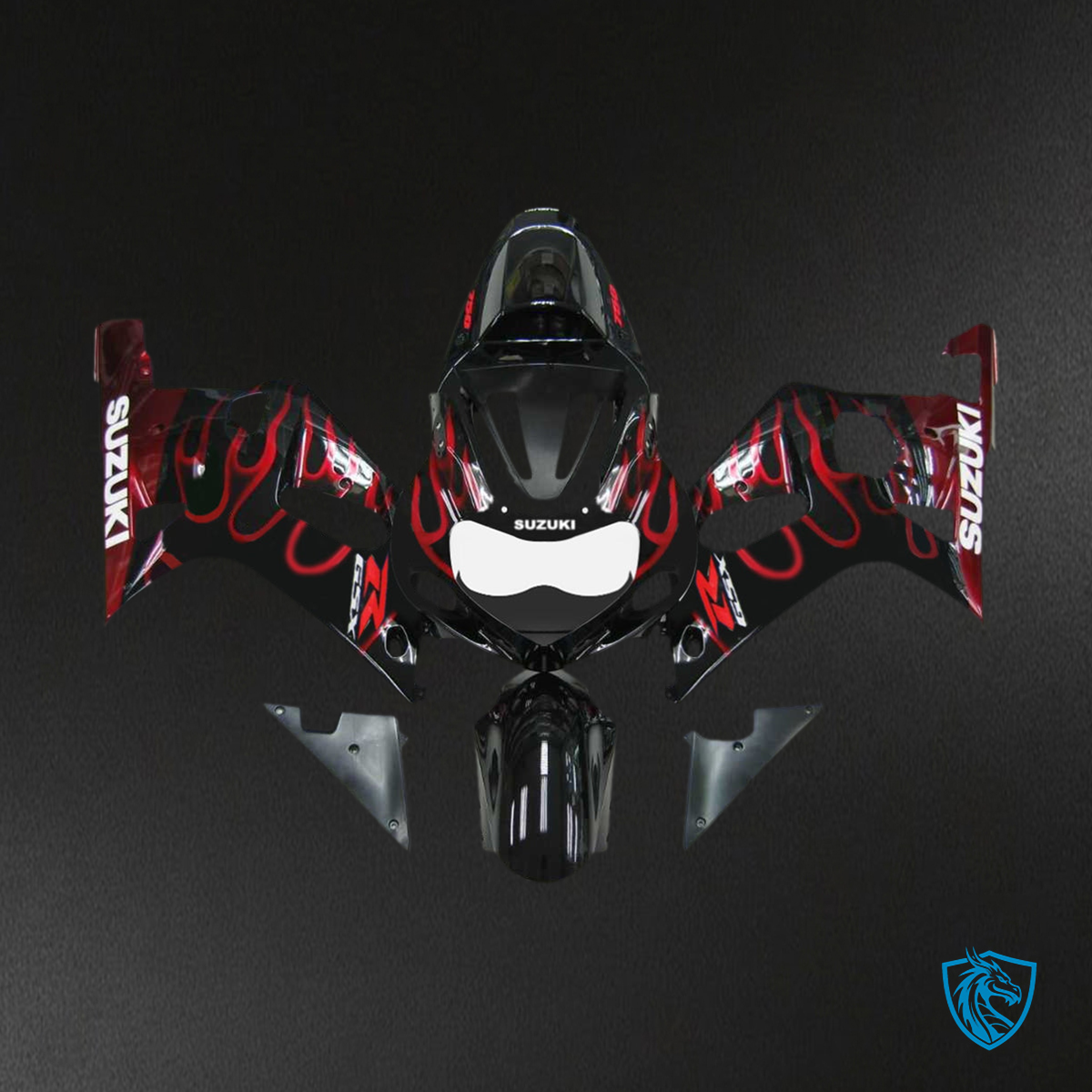 Suzuki GSXR750 (2001-2003) Gloss Red & Black - MERGEment Motorcycle Fairings Kit