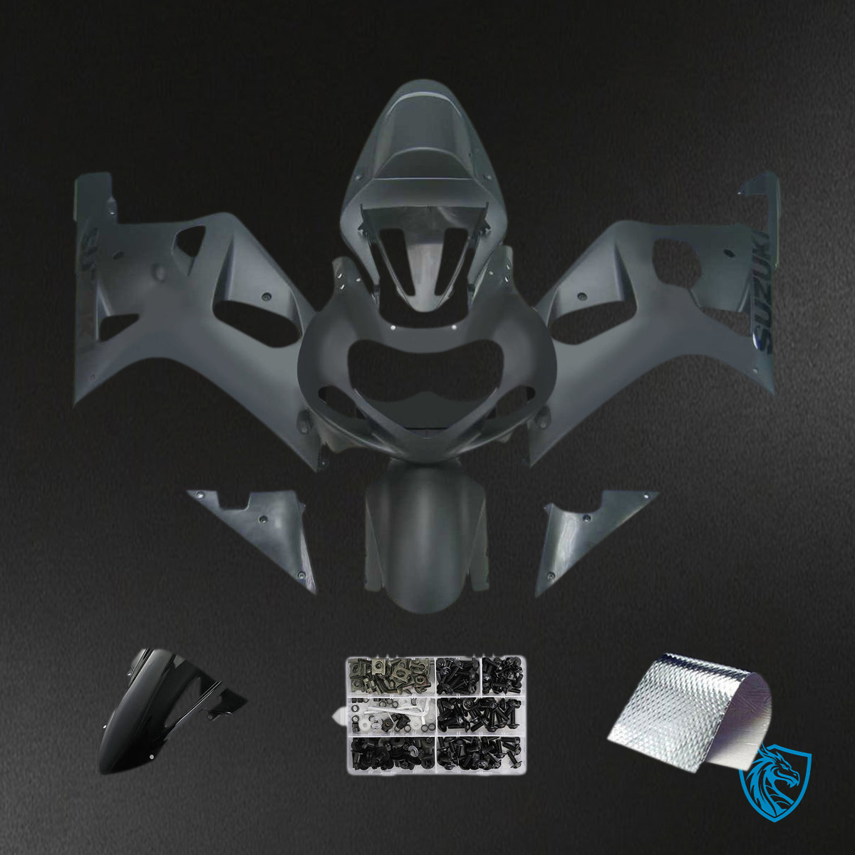 Suzuki GSXR750 (2001-2003) Matt Black Fairing Kit - Aftermarket ABS Bodywork