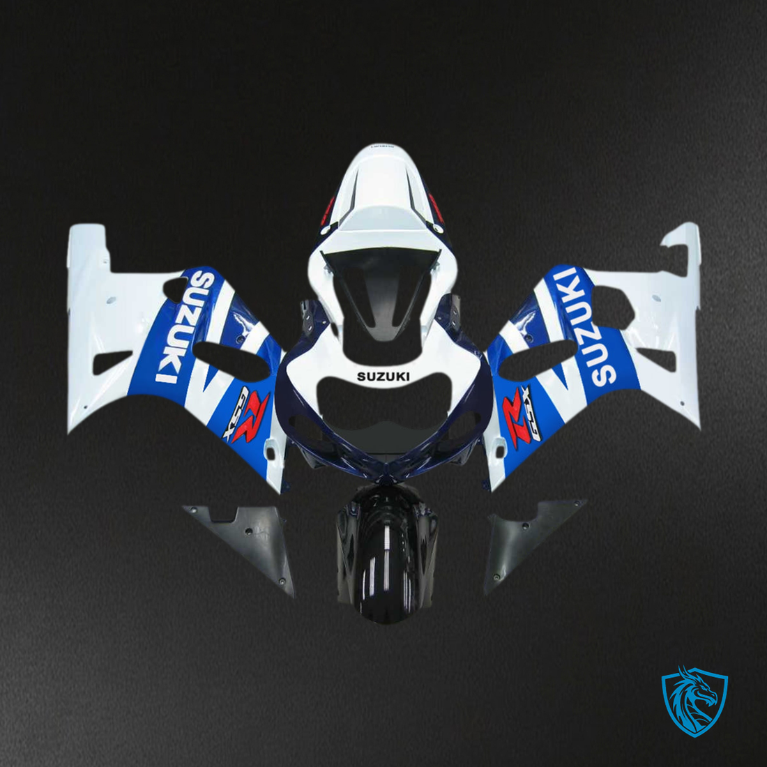 Suzuki GSXR750 (2001-2003) Blue, White & Gloss Black Fairing Kit | ABS Bodywork