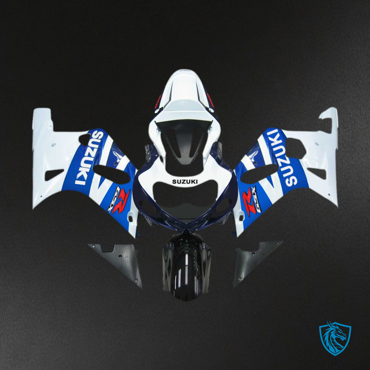 Suzuki GSXR750 (2001-2003) Blue, White & Gloss Black Fairing Kit | ABS Bodywork