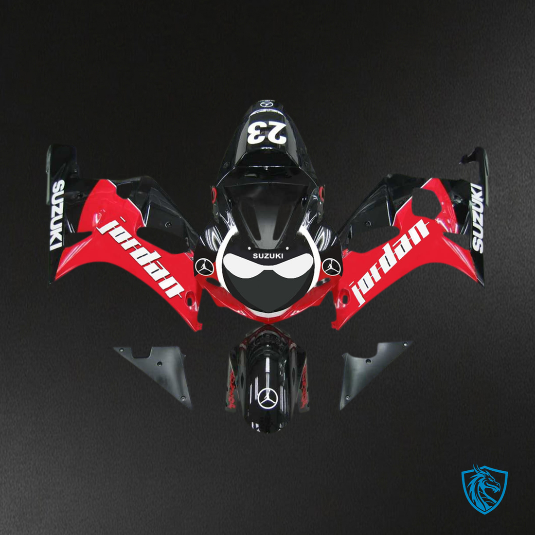 Suzuki GSXR750 (2001-2003) Gloss Red & Black - Custom ABS Fairing Kit