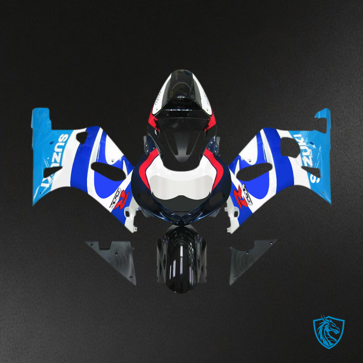Suzuki GSXR750 (2001-2003) Blue, White & Black - MERGEment Motorcycle Fairings Kit