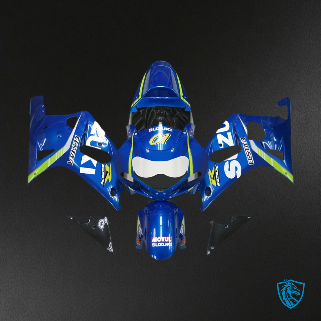 Suzuki GSXR750 (2001-2003) Gloss Blue & Green - MERGEment Motorcycle Fairings Kit