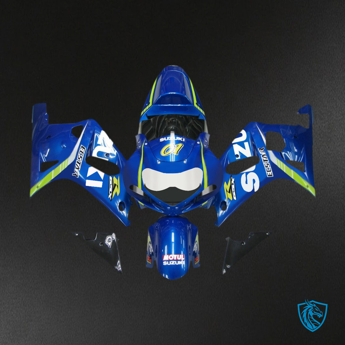 Suzuki GSXR750 (2001-2003) Gloss Blue & Green - MERGEment Motorcycle Fairings Kit