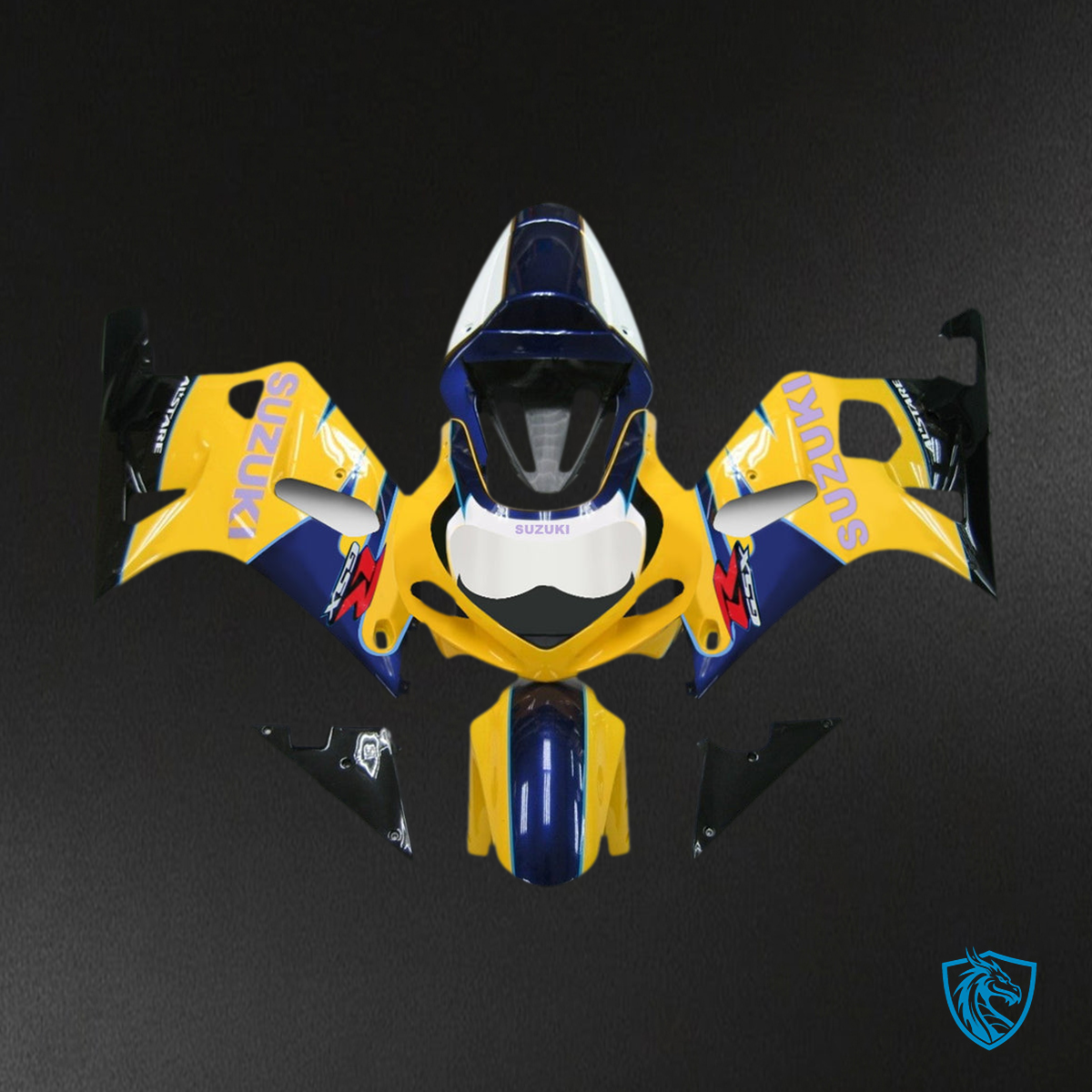 Suzuki GSXR750 (2001-2003) Gloss Yellow, Blue & Black Fairing Kit - Aftermarket ABS Bodywork