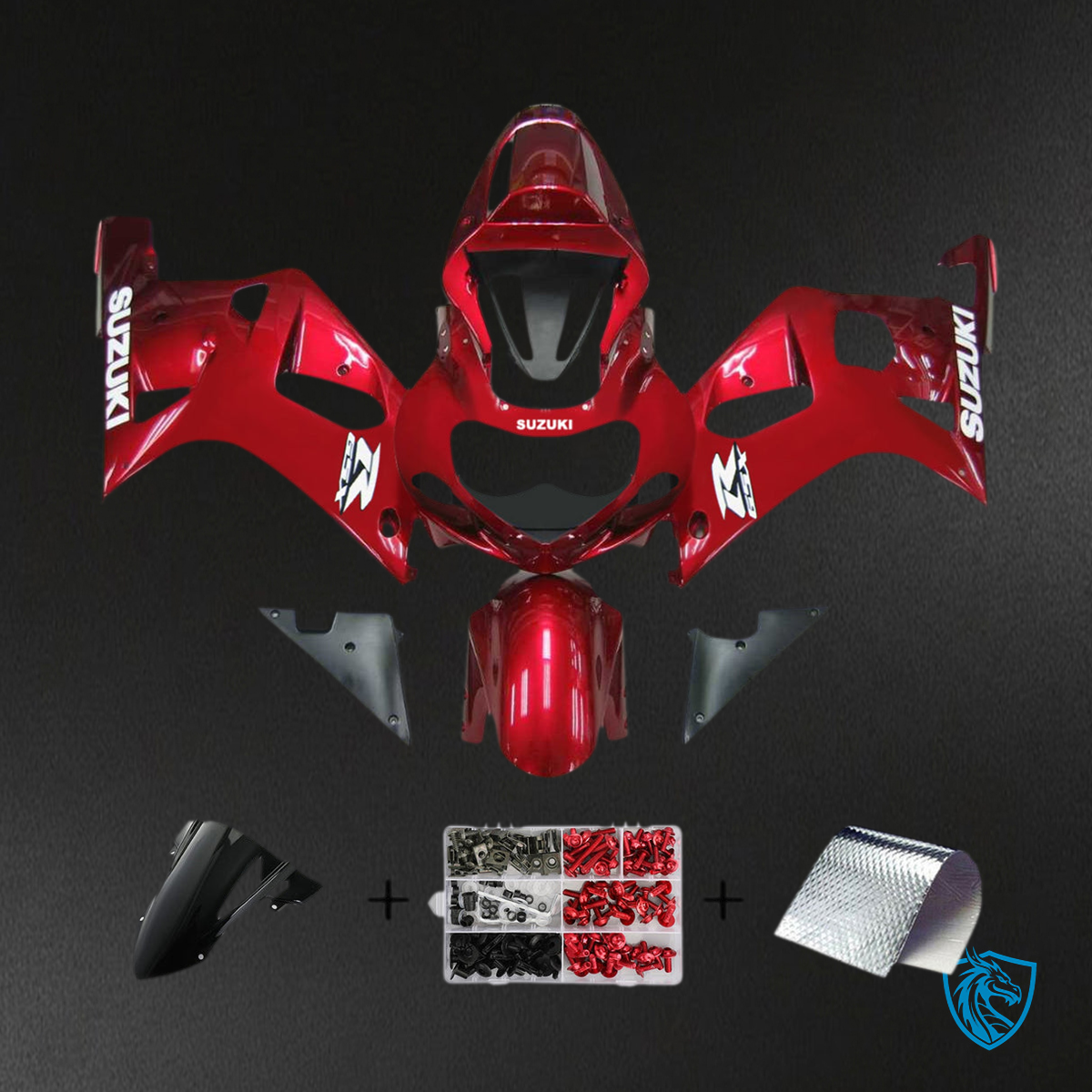 Suzuki GSXR750 (2001-2003) Gloss Red & Black Fairing | ABS Bodywork