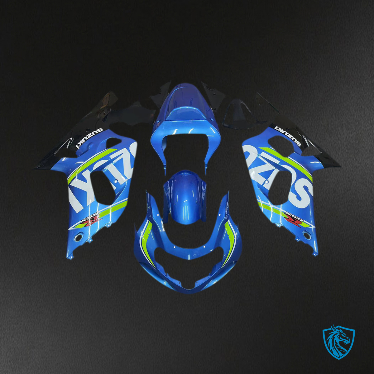 Suzuki GSXR750 (2001-2003) Gloss Blue & Black Fairing Kit - Aftermarket ABS Bodywork