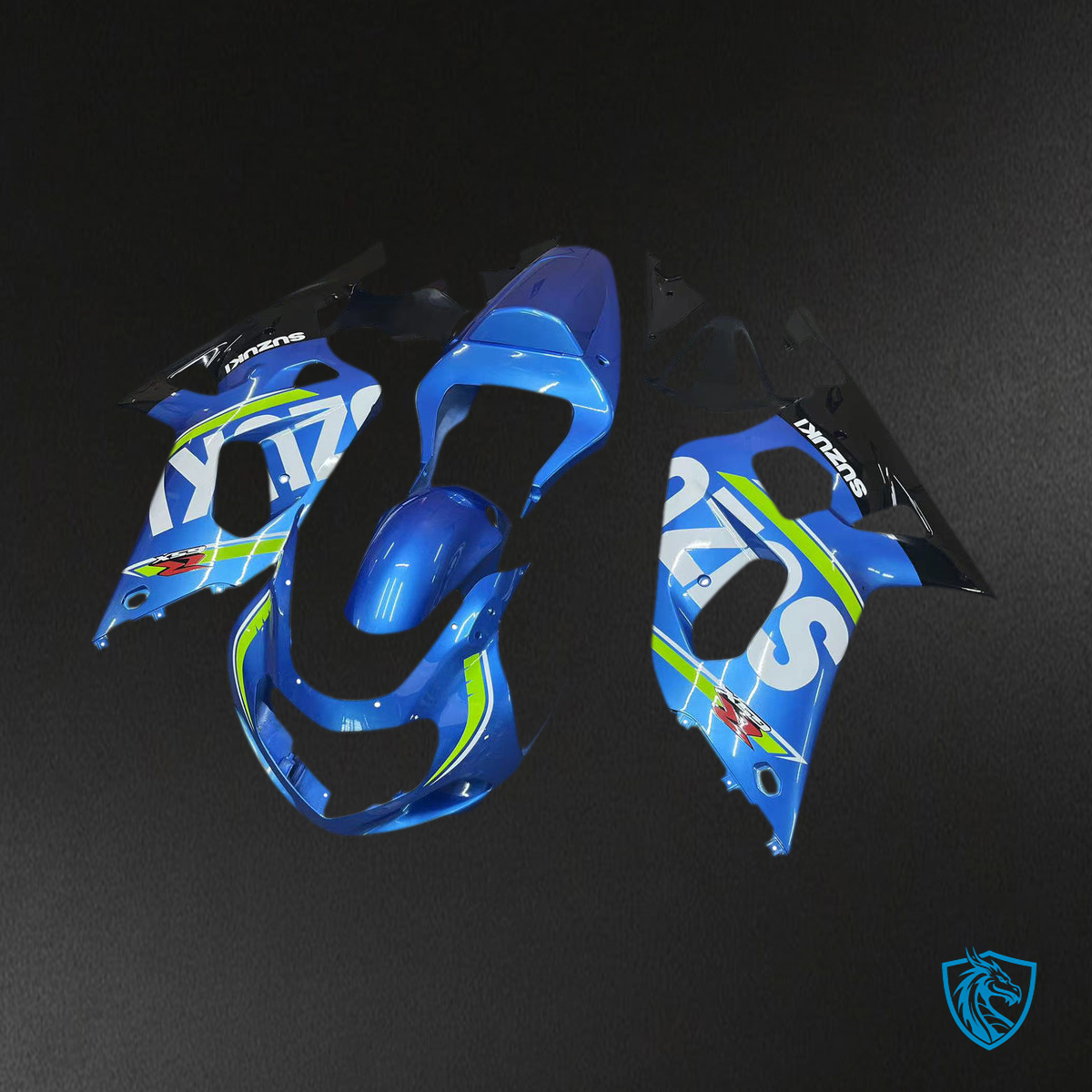 Suzuki GSXR750 (2001-2003) Gloss Blue & Black Fairing Kit - Aftermarket ABS Bodywork