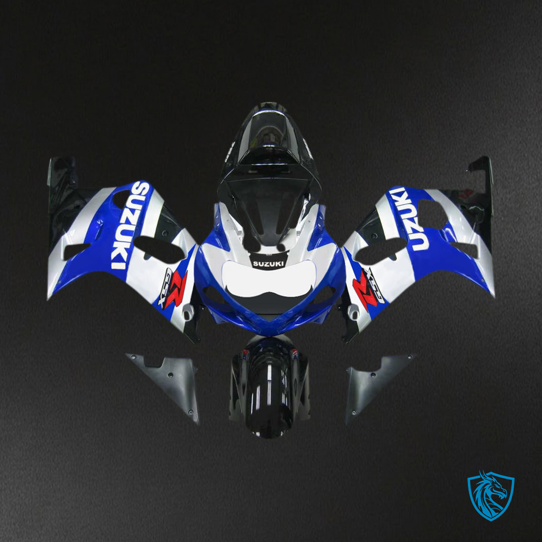 Suzuki GSXR750 (2001-2003) Blue, Black & White Fairing kit | ABS Bodywork